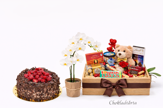 3 presenter: Chokladtårta, Orkidé och Gourmetgodis-presentset (Endast Stockholm) 