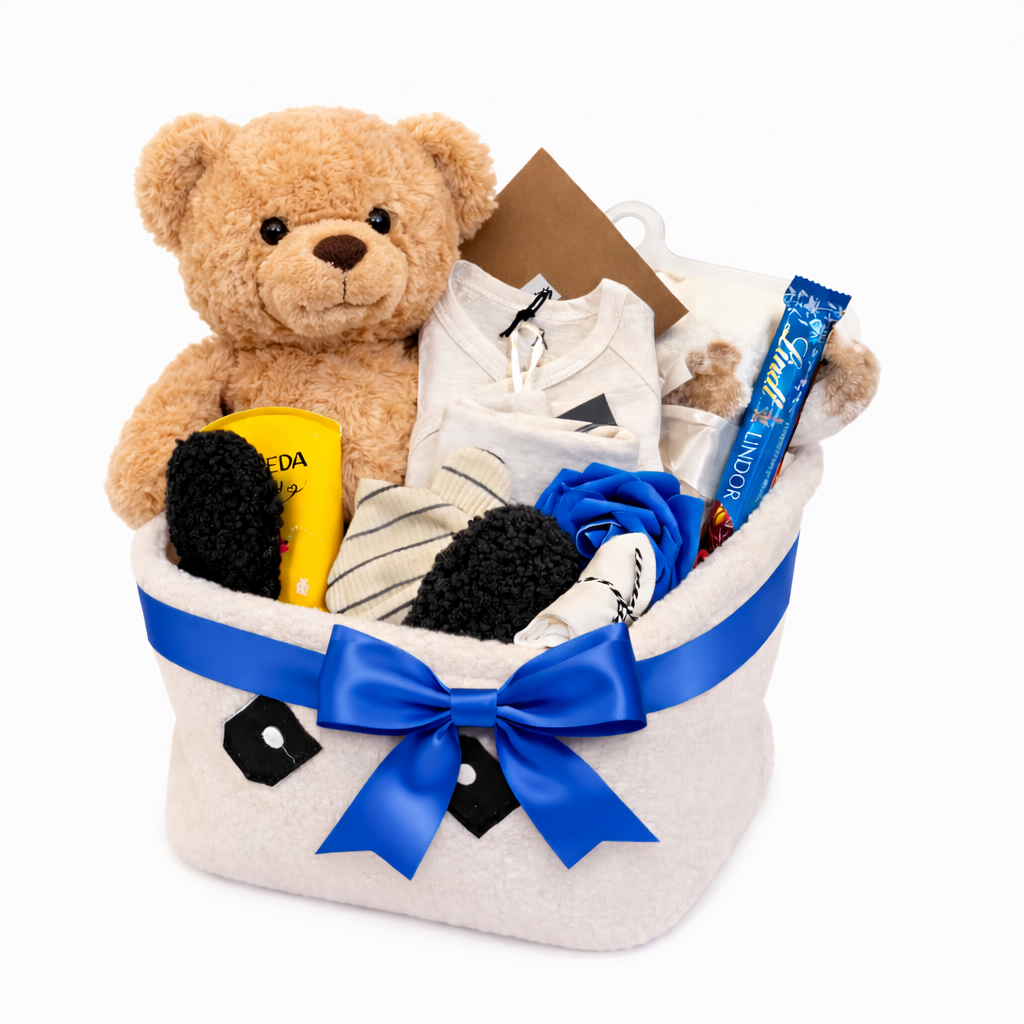 Mjuk babypresentkorg 